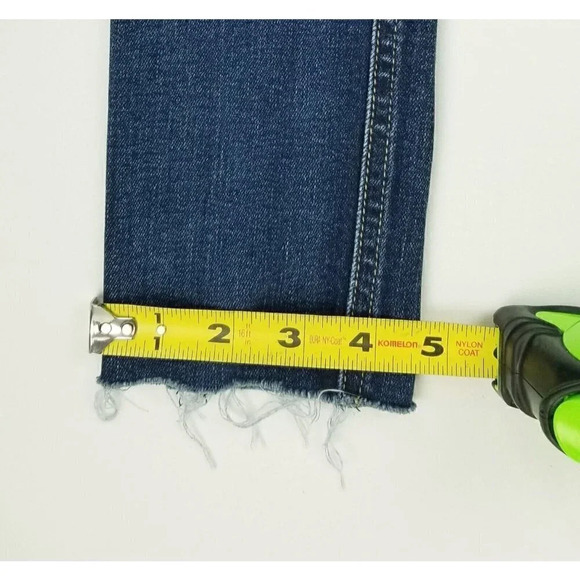 Rag & Bone 25X29 Women Skinny Embroidered Logo Blue Denim Woodford Jeans Raw Hem - Picture 13 of 14